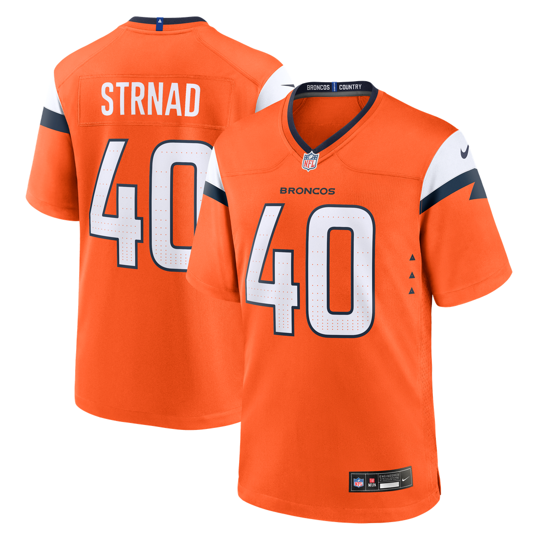 Denver Broncos Justin Strnad Nike Orange Team Game Jersey