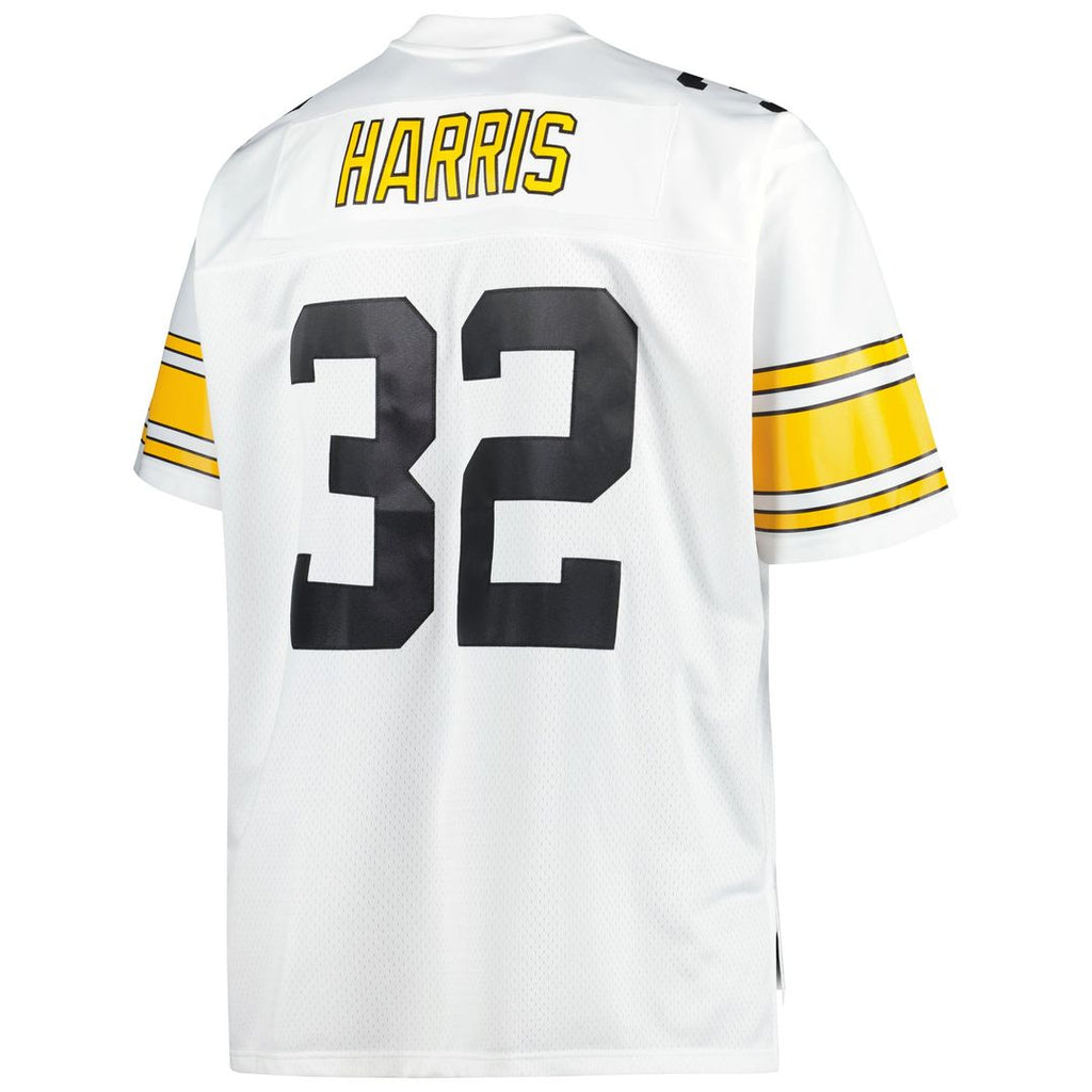 Pittsburgh Steelers Franco Harris Mitchell & Ness White Big & Tall 1976 Retired Player Replica Jersey