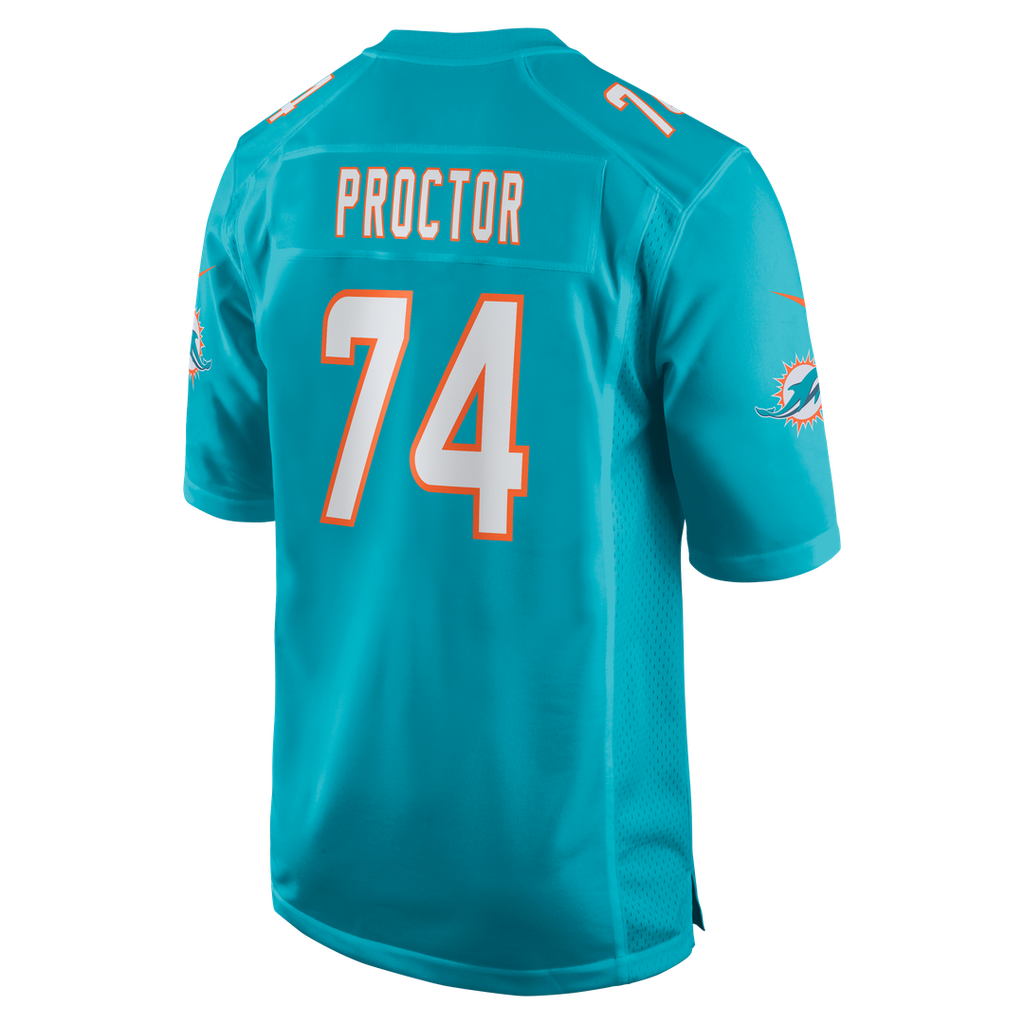 Miami Dolphins Kadyn Proctor Nike Aqua Team Game Jersey