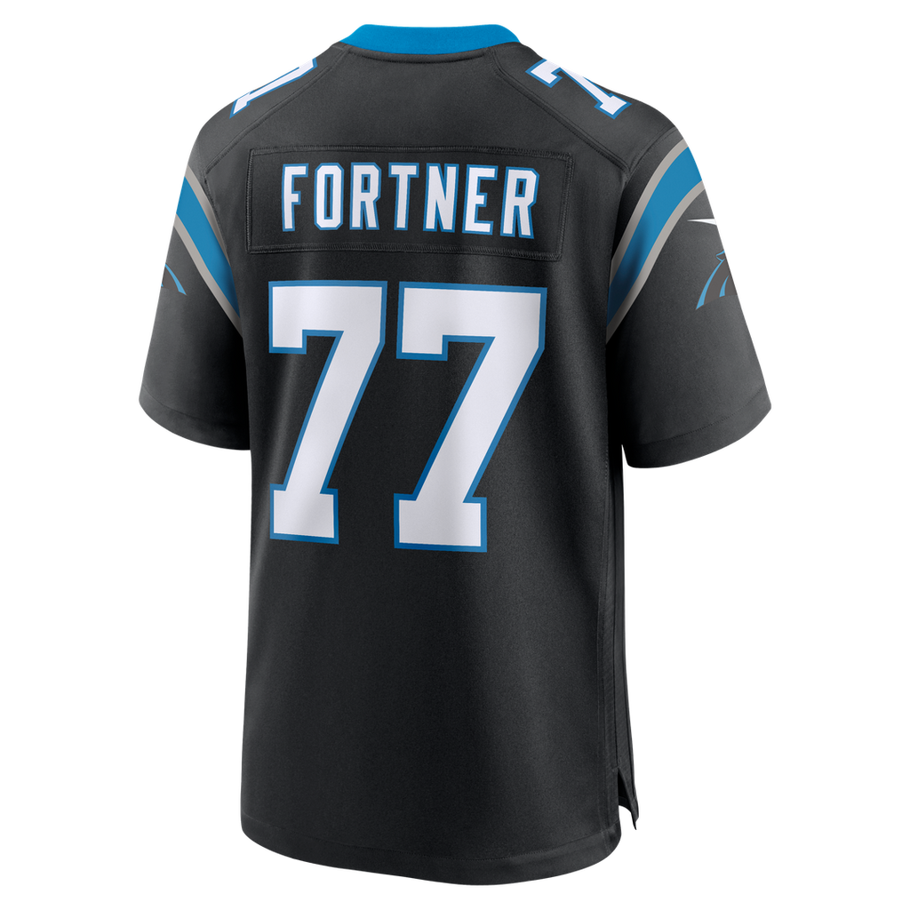 Carolina Panthers Luke Fortner Nike Black Team Game Jersey