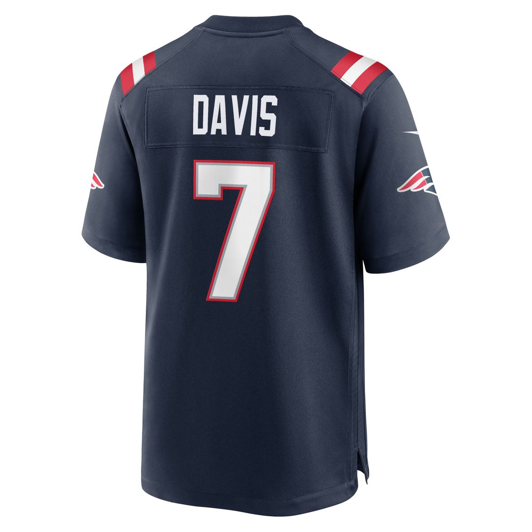 New England Patriots Carlton Davis Nike Navy Team Game Jersey