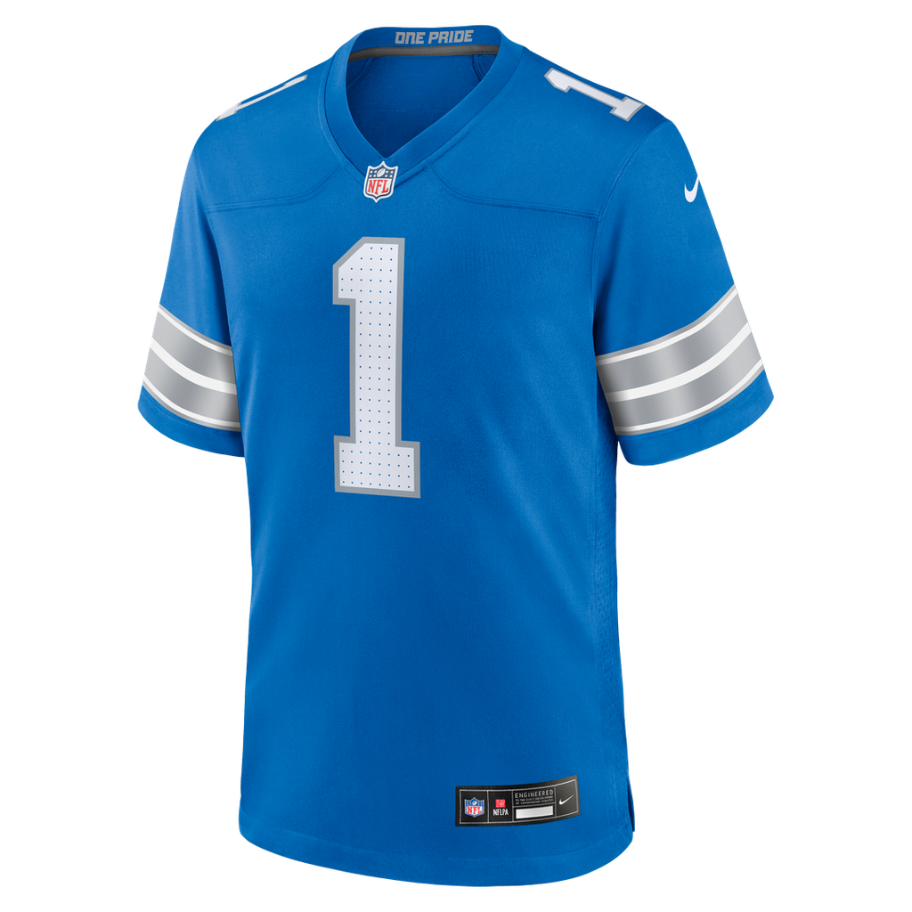 Detroit Lions Number 1 Dad Nike Blue Game Jersey