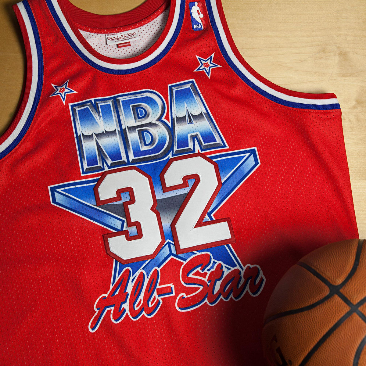 NBA All-Star West Magic Johnson 1991 Authentic Jersey by Mitchell & Ness - Scarlett