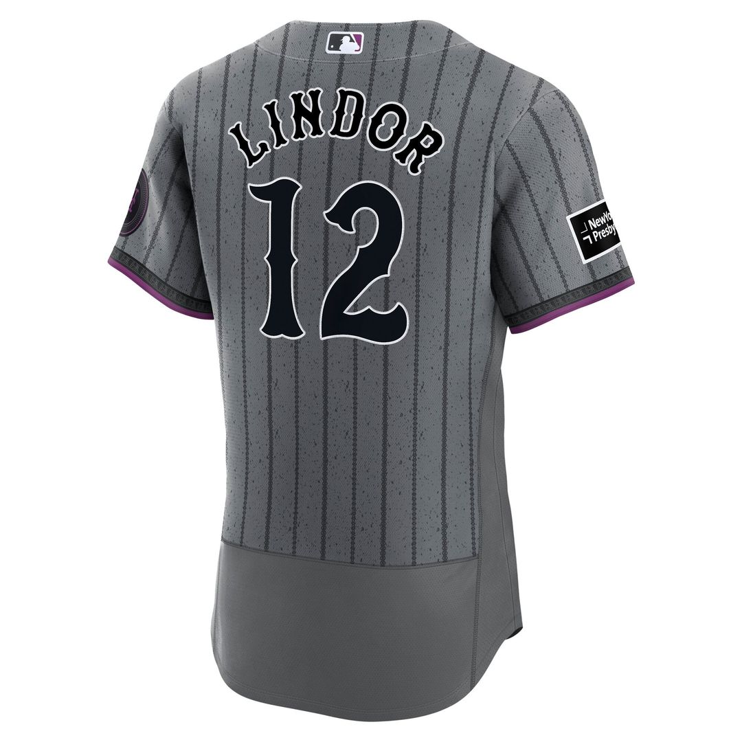 New York Mets Francisco Lindor Nike Gray City Connect Authentic Sponsor Patch Jersey