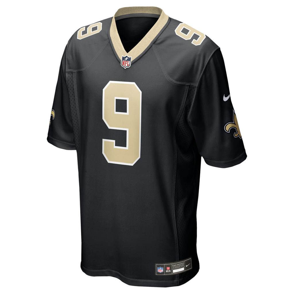 New Orleans Saints Drew Brees Nike Black Team Game Jersey