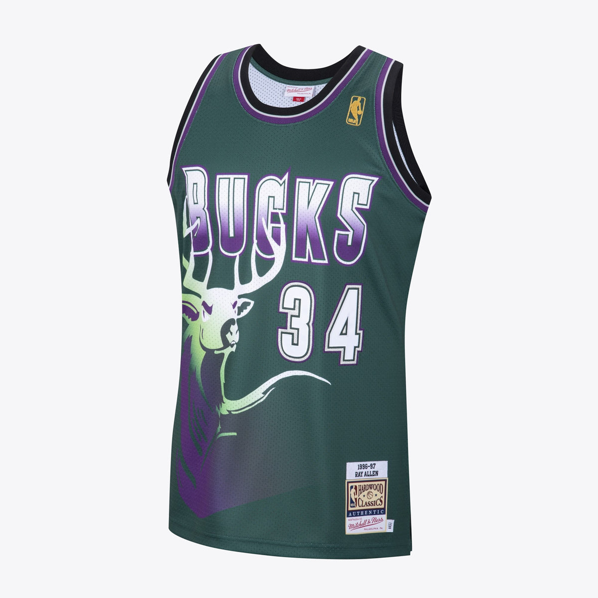 Milwaukee Bucks Ray Allen 1996 Hardwood Classics Alternate Swingman Jersey By Mitchell & Ness - Dark Green
