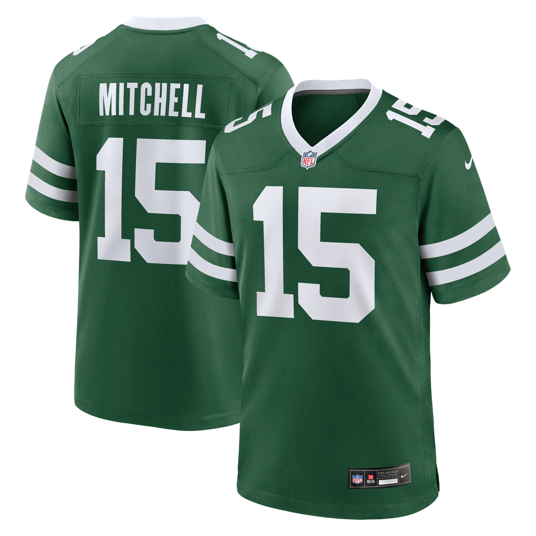 New York Jets Adonai Mitchell Nike Legacy Green Team Game Jersey