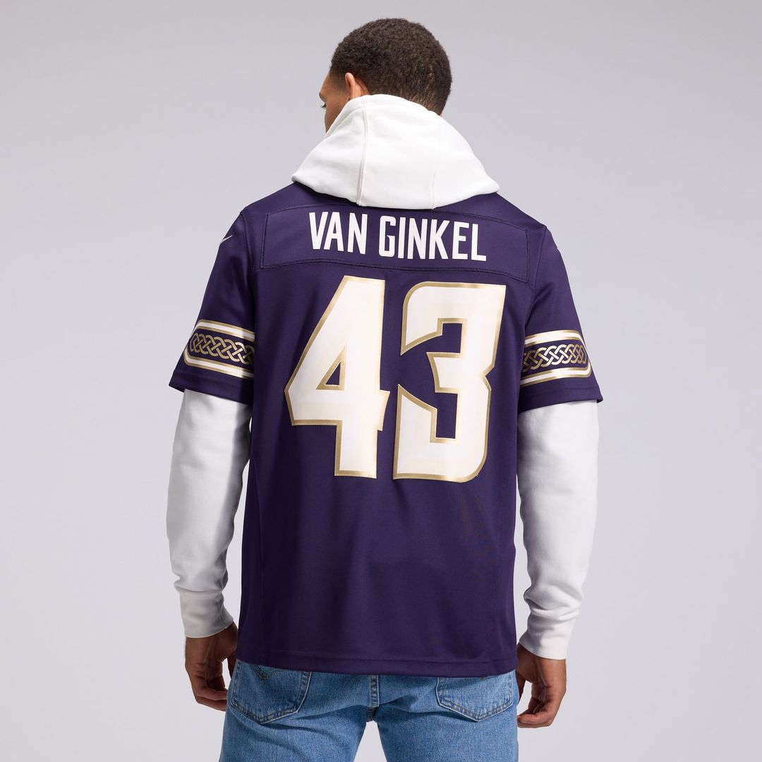 Minnesota Vikings Andrew Van Ginkel Nike Purple 2026 Rivalries Collection Stitched Limited Jersey
