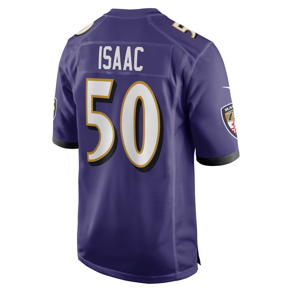 Baltimore Ravens Adisa Isaac Nike Purple Team Game Jersey