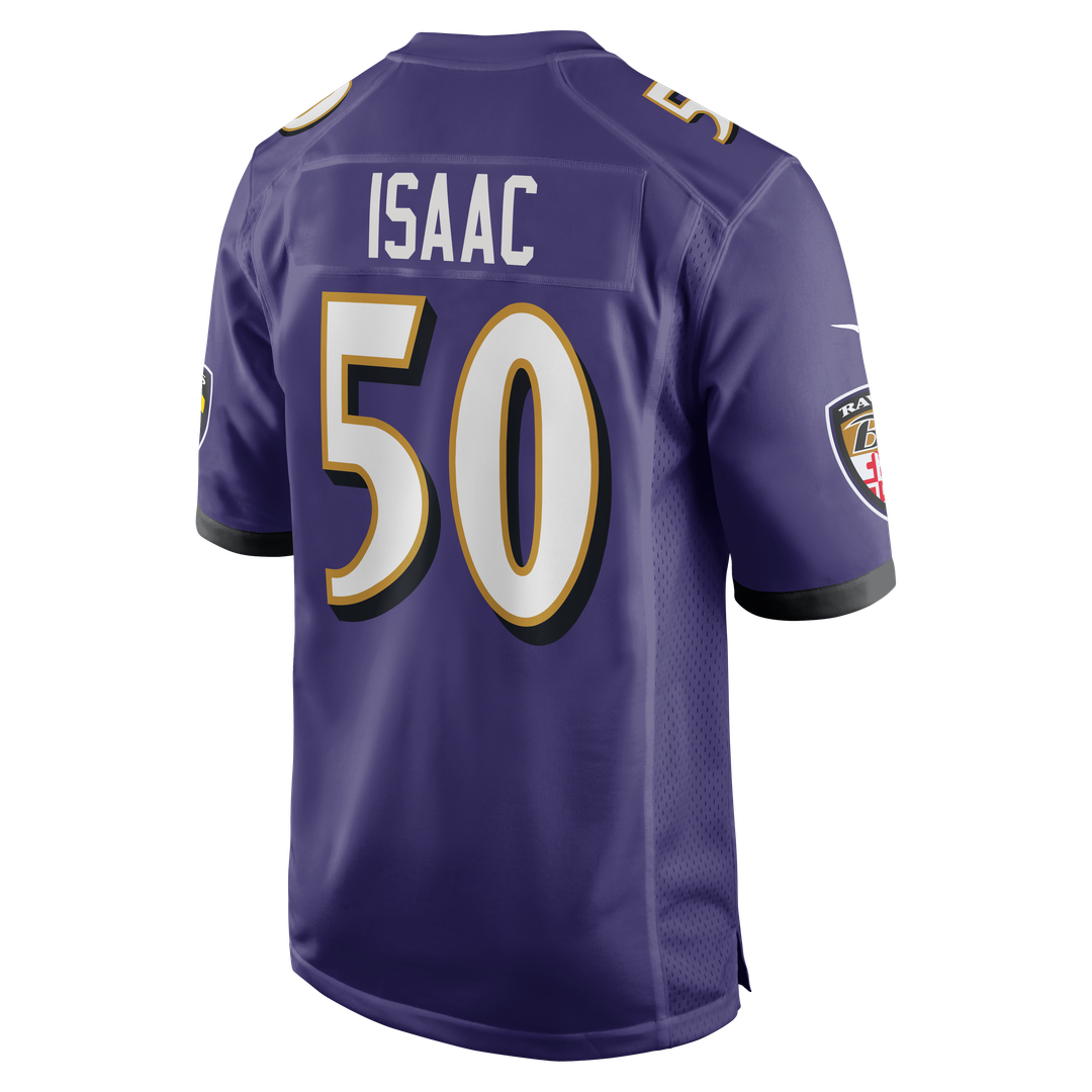 Baltimore Ravens Adisa Isaac Nike Purple Team Game Jersey