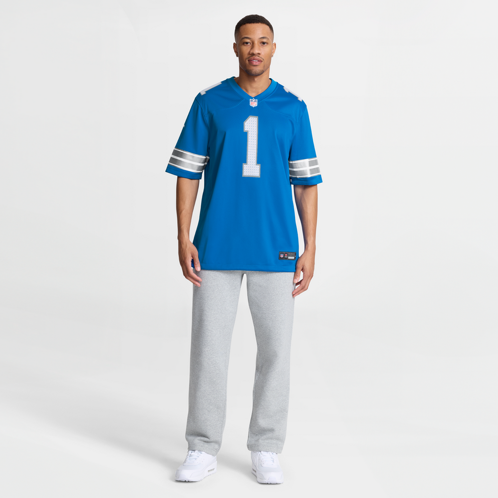 Detroit Lions Number 1 Dad Nike Blue Game Jersey