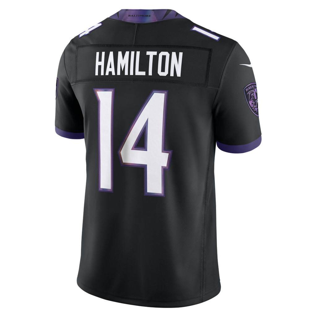 Baltimore Ravens Kyle Hamilton Nike Black Alternate Vapor F.U.S.E. Stitched Limited Jersey
