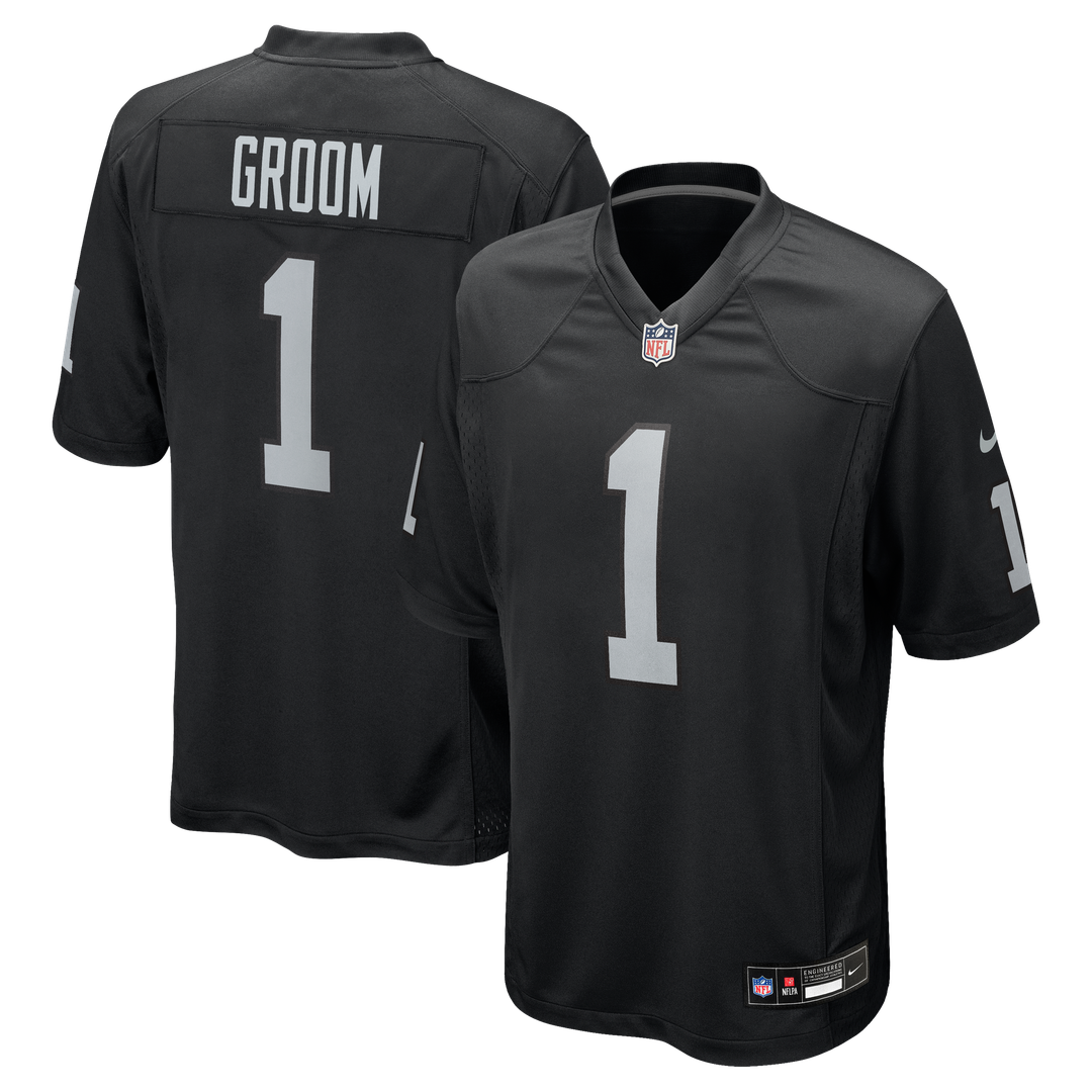 Las Vegas Raiders Number 1 Groom Nike Black Game Jersey