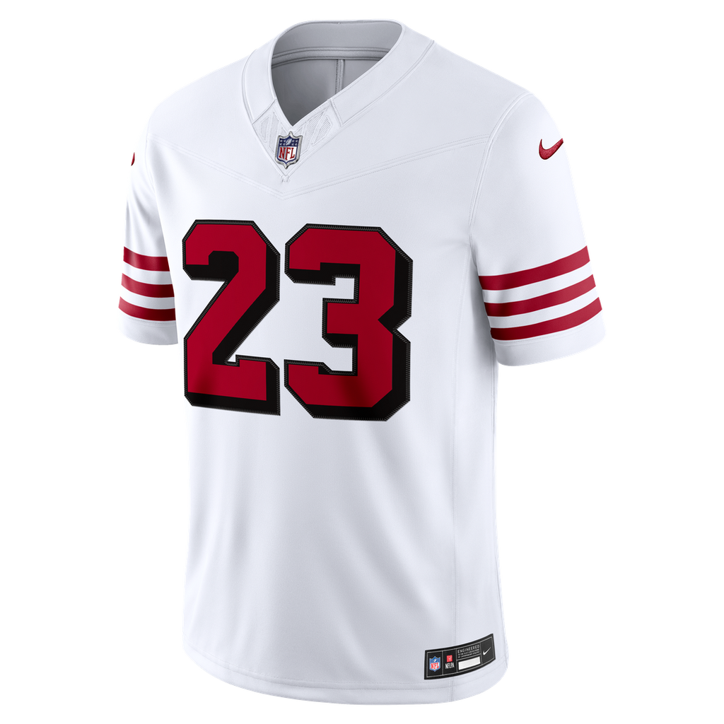 San Francisco 49ers Christian McCaffrey Nike White Alternate Vapor F.U.S.E. Stitched Limited Jersey