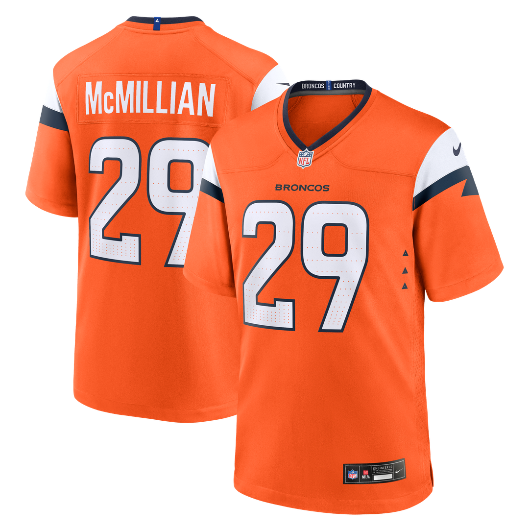 Denver Broncos Ja'Quan McMillian Nike Orange Team Game Jersey