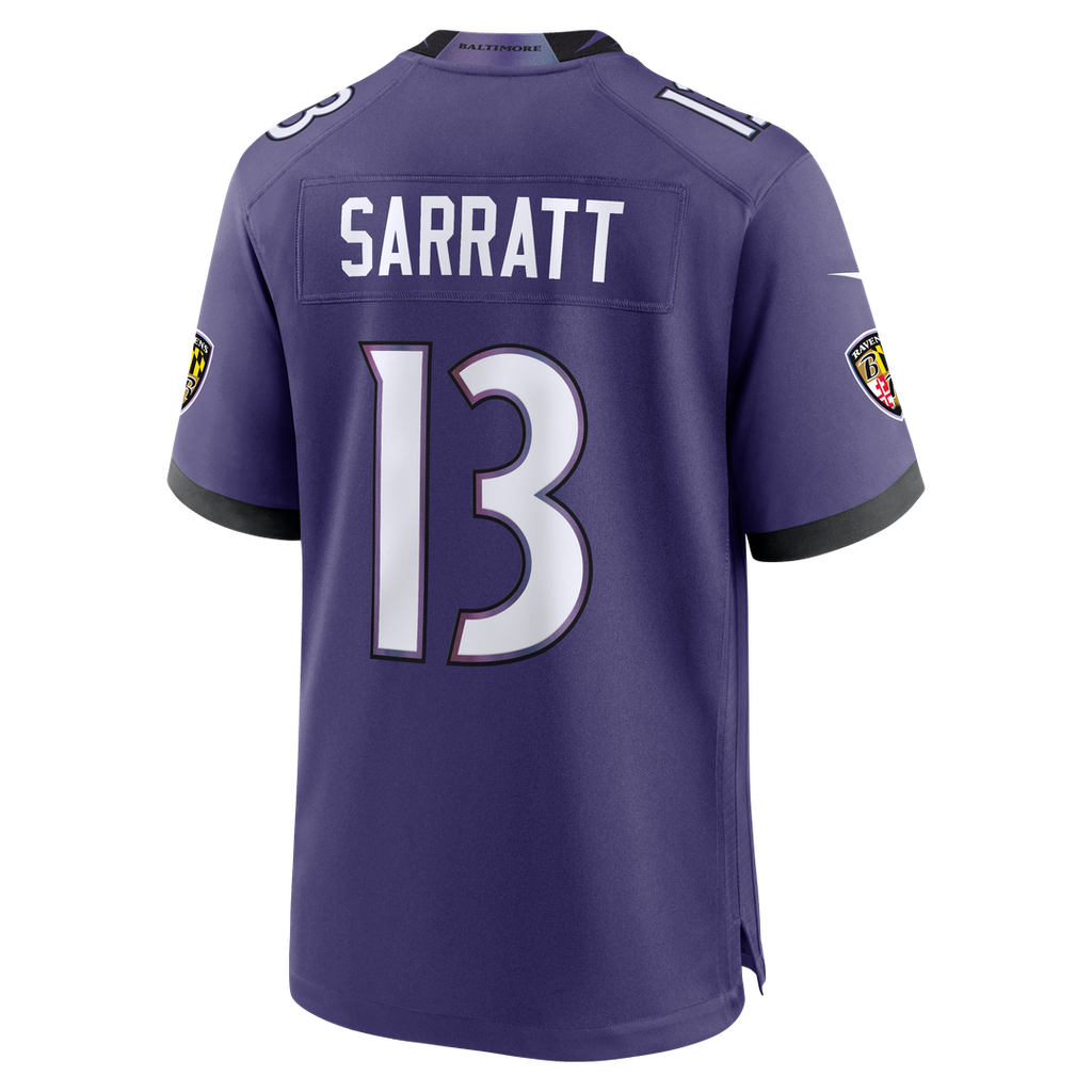 Baltimore Ravens Elijah Sarratt Nike Purple Team Game Jersey