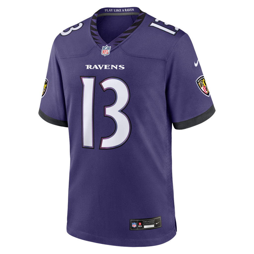 Baltimore Ravens Elijah Sarratt Nike Purple Team Game Jersey