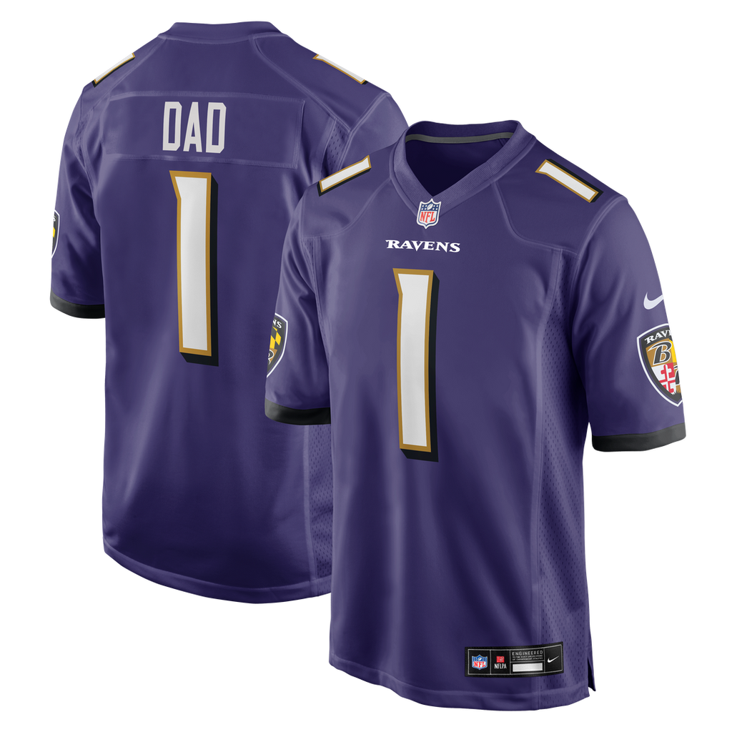Baltimore Ravens Number 1 Dad Nike Purple Game Jersey