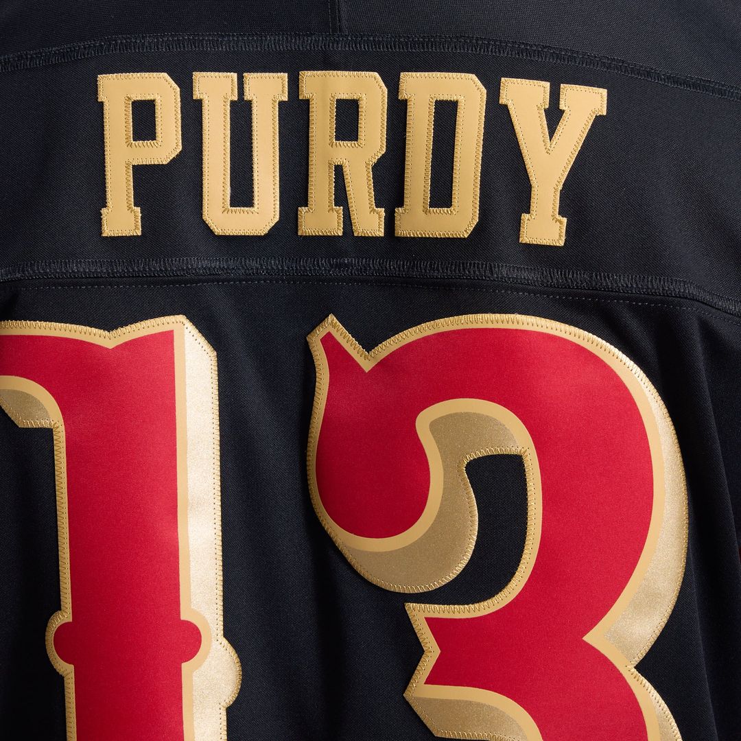 San Francisco 49ers Brock Purdy Nike Black Rivalries Collection Stitched Limited Jersey