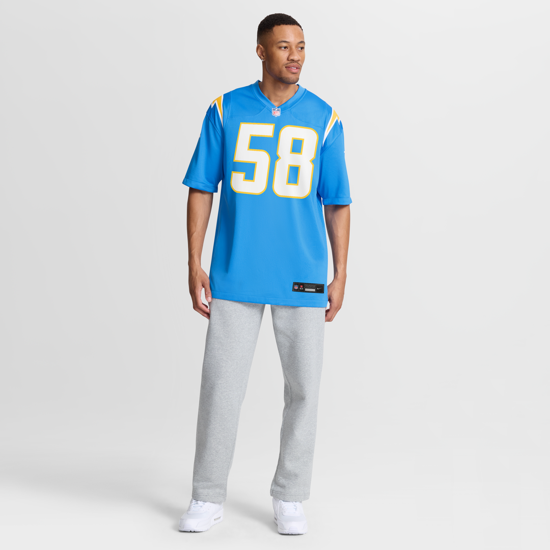 Los Angeles Chargers Tae Crowder Nike Powder Blue Team Game Jersey