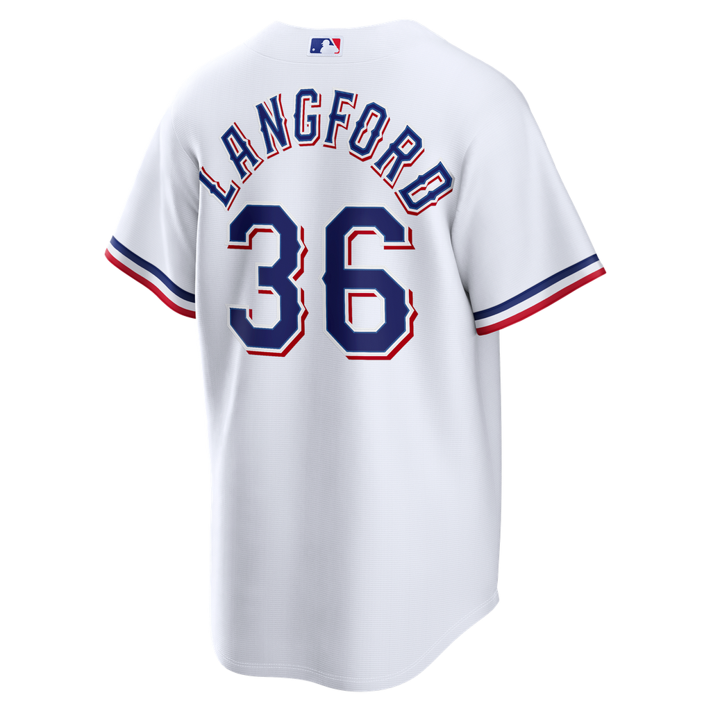 Texas Rangers Wyatt Langford Nike White Home Replica Jersey