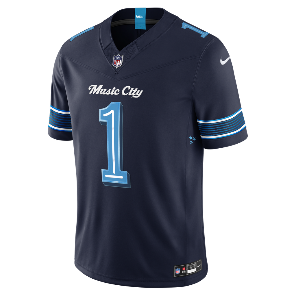 Tennessee Titans Cameron Ward Nike Navy 2026 Rivalries Collection Stitched Limited Jersey