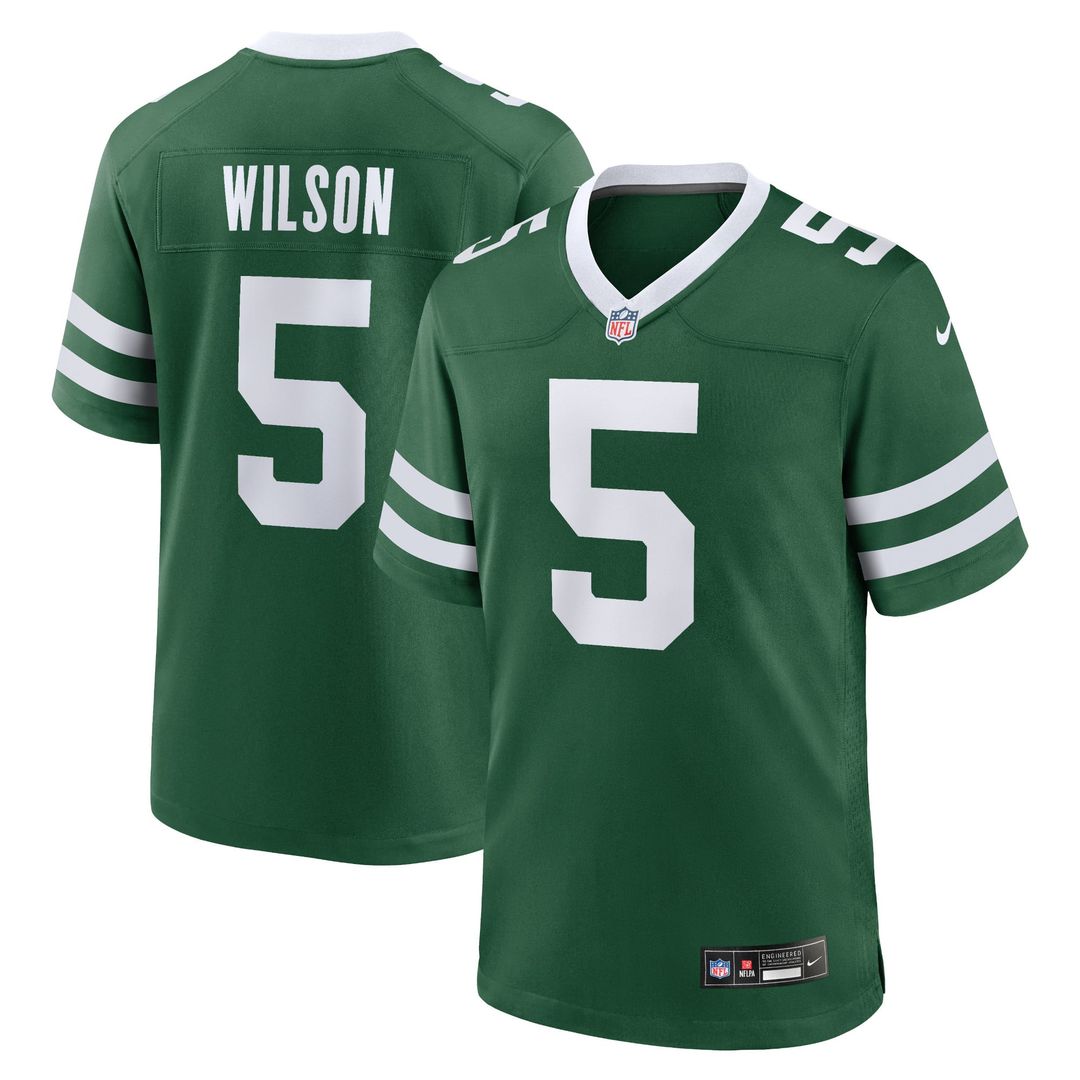 New York Jets Garrett Wilson Nike Legacy Black Alternate Game Jersey