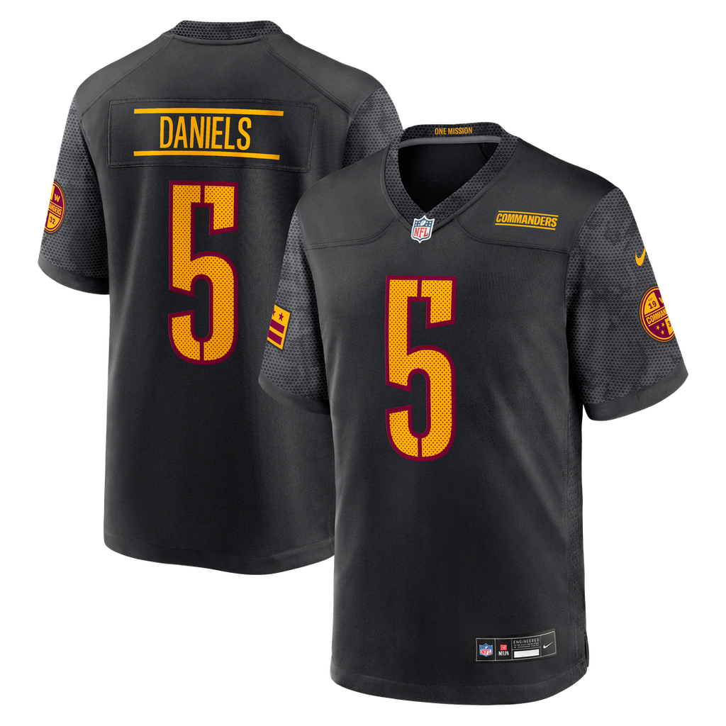 Washington Commanders Jayden Daniels Nike Black Alternate Game Player Jersey