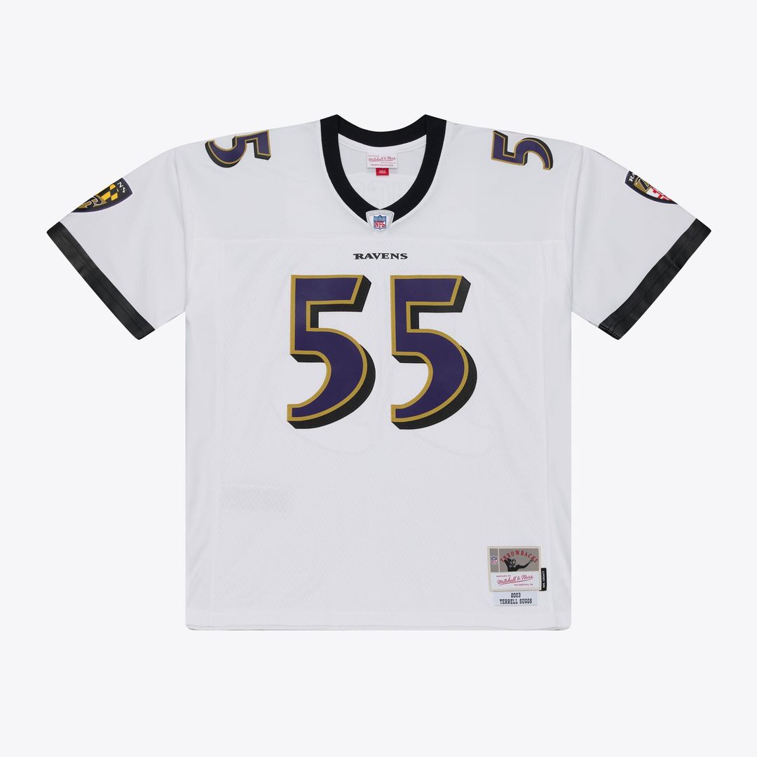 Baltimore Ravens Terrell Suggs Mitchell & Ness White 2003 Legacy Replica Player Jersey
