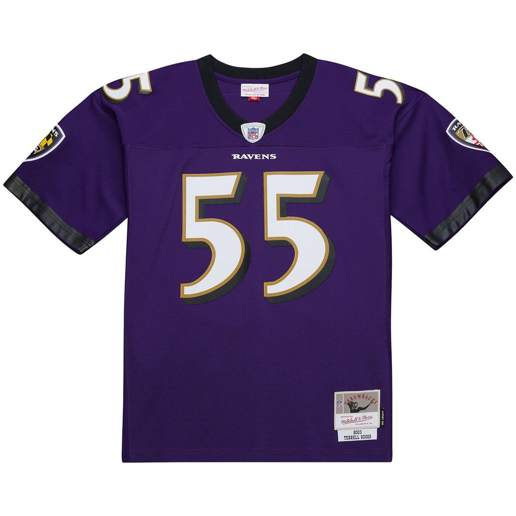 Baltimore Ravens Terrell Suggs Mitchell & Ness White 2003 Legacy Replica Player Jersey
