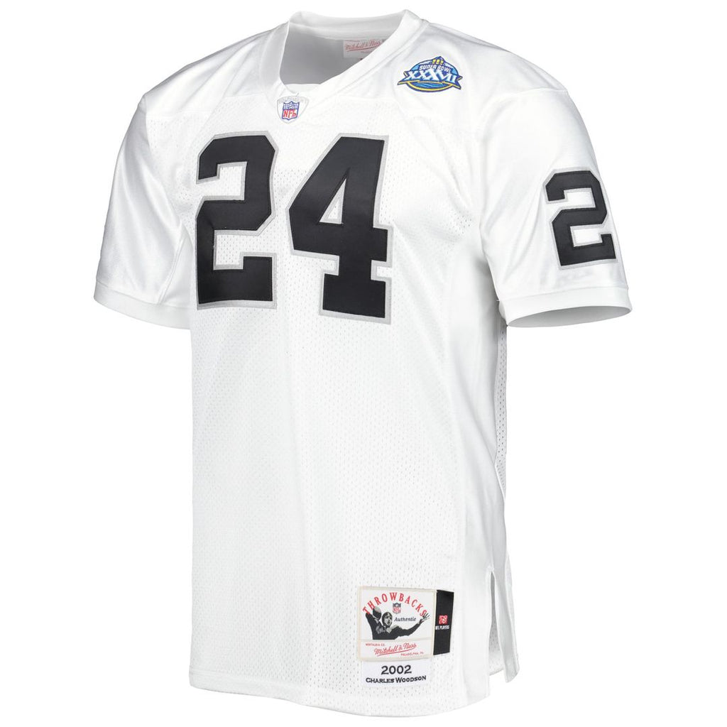 Las Vegas Raiders 2002 Charles Woodson Mitchell & Ness White Authentic Throwback Retired Player Jersey