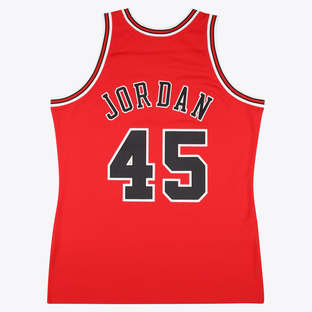 Chicago Bulls Michael Jordan 1994-95 Road 45 Authentic Jersey By Mitchell & Ness - Red
