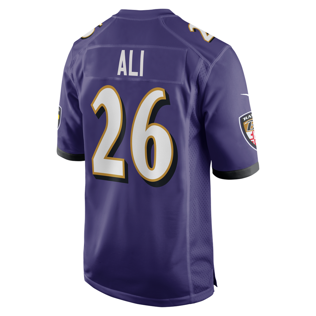 Baltimore Ravens Rasheen Ali Nike Purple Team Game Jersey