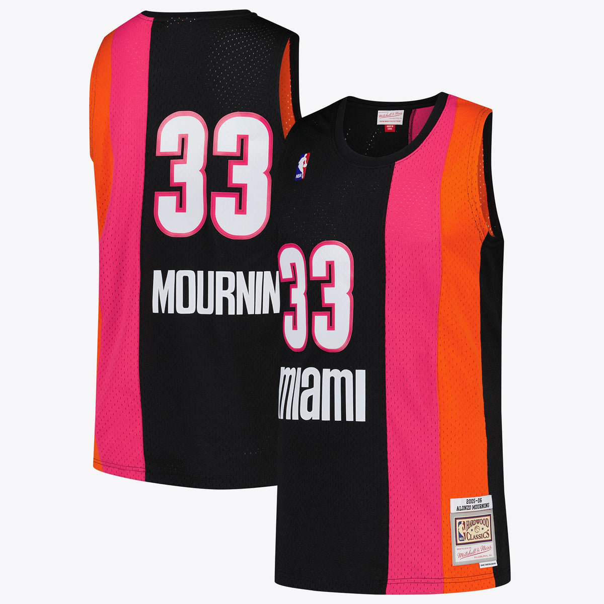 Miami Heat NBA Alonzo Mourning Hardwood Classics Road Jersey By Mitchell & Ness