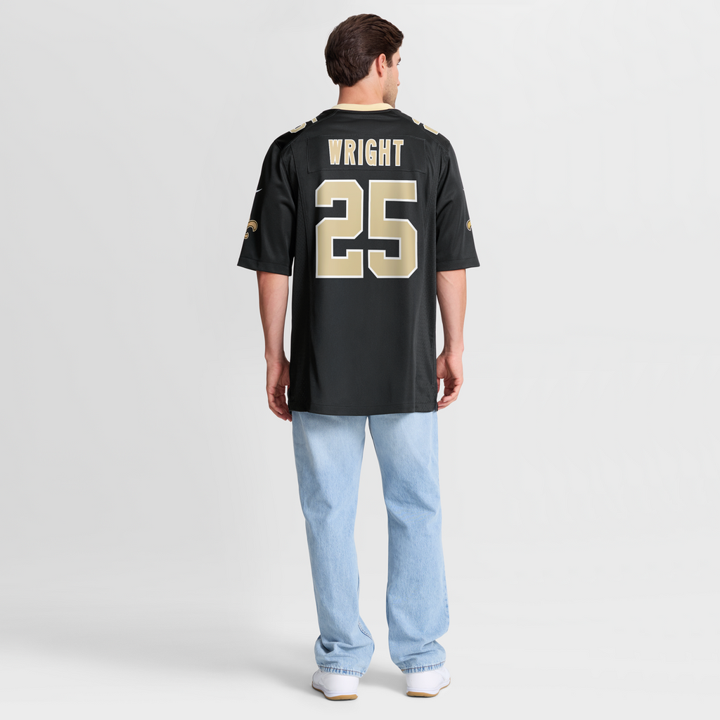 New Orleans Saints Rejzohn Wright Nike Black Team Game Jersey