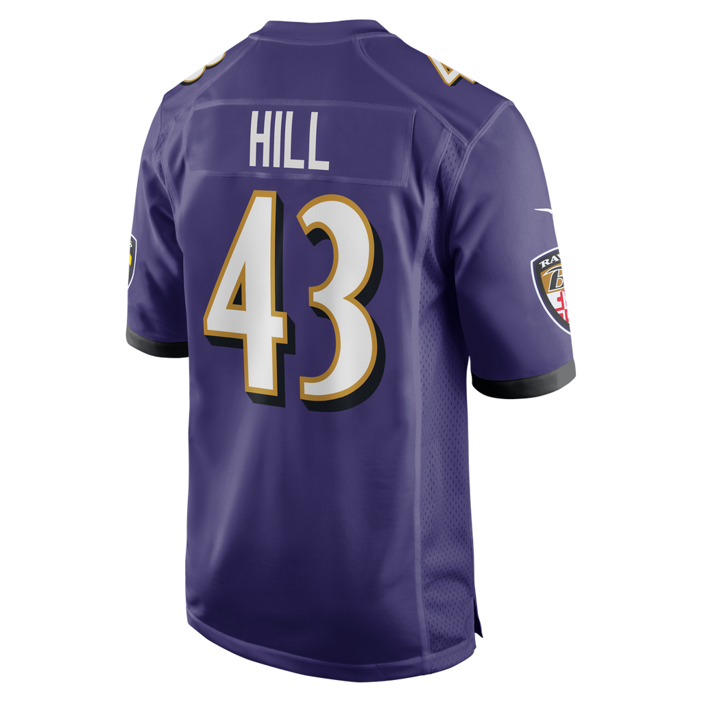 Baltimore Ravens Justice Hill Nike Purple Game Jersey