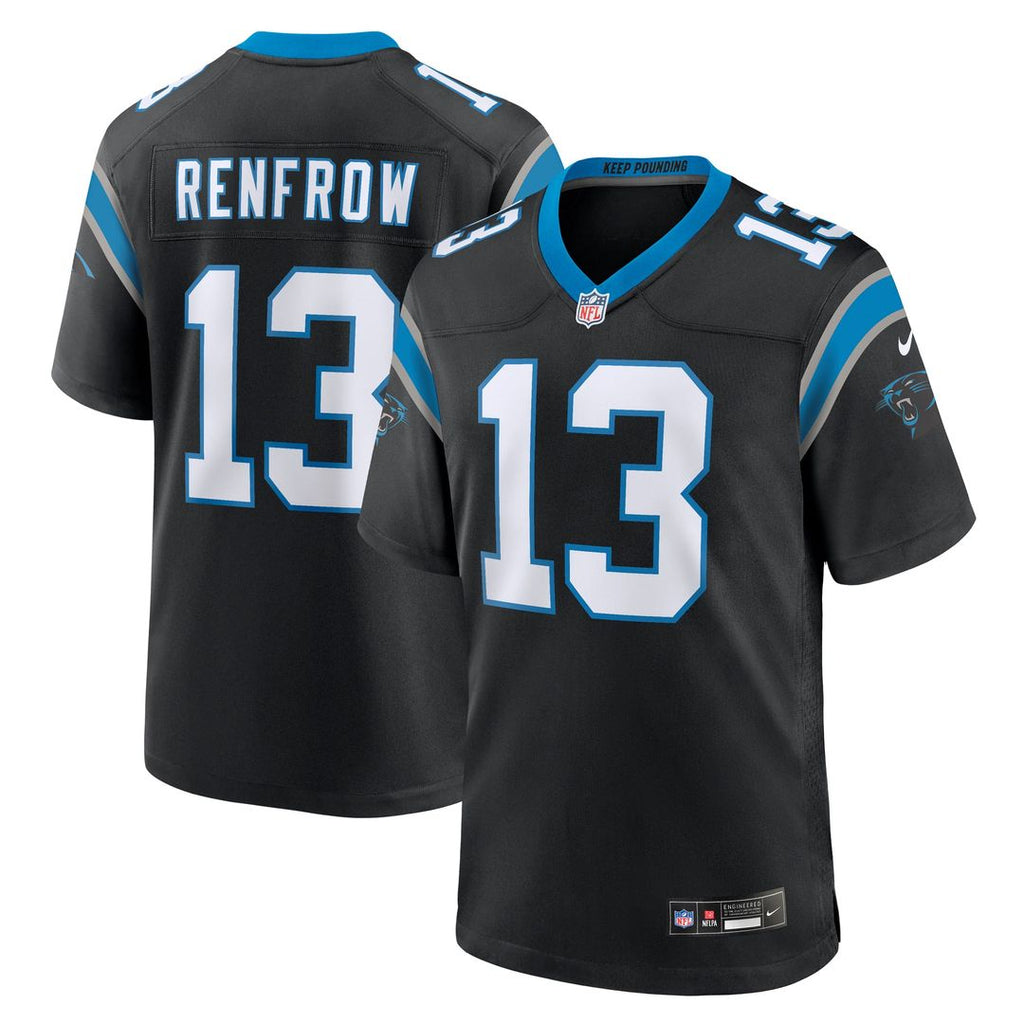 Carolina Panthers Hunter Renfrow Nike Black Team Game Jersey