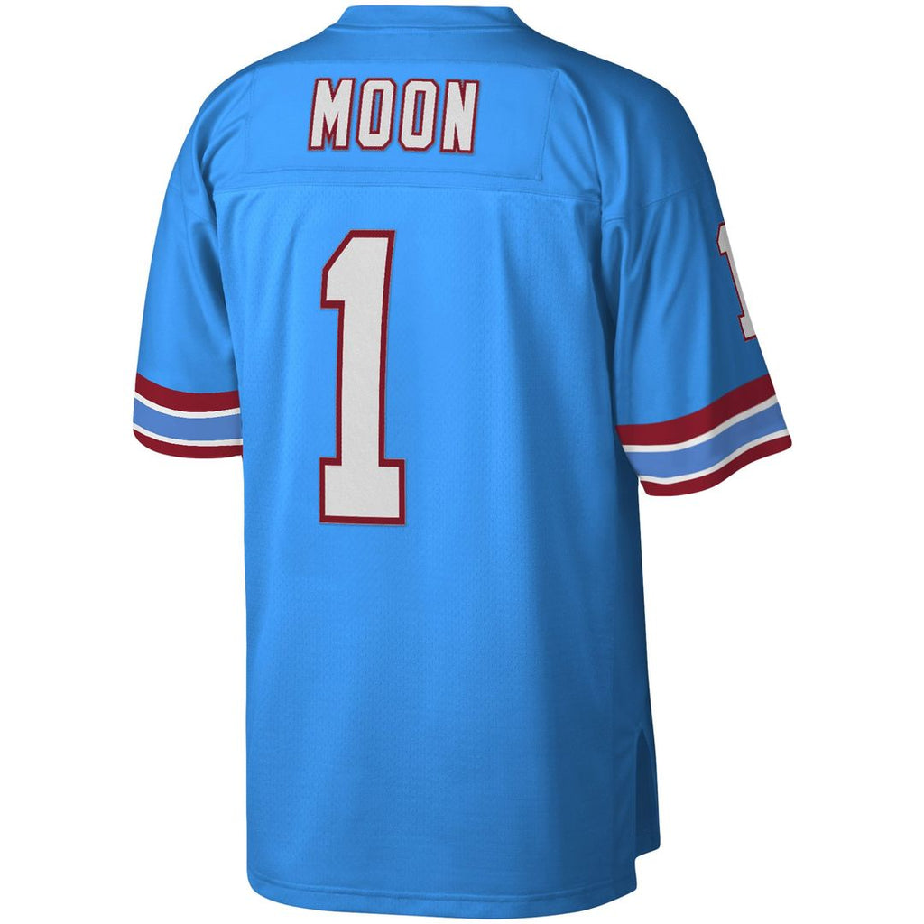 Houston Oilers Warren Moon Mitchell & Ness Light Blue Legacy Replica Jersey