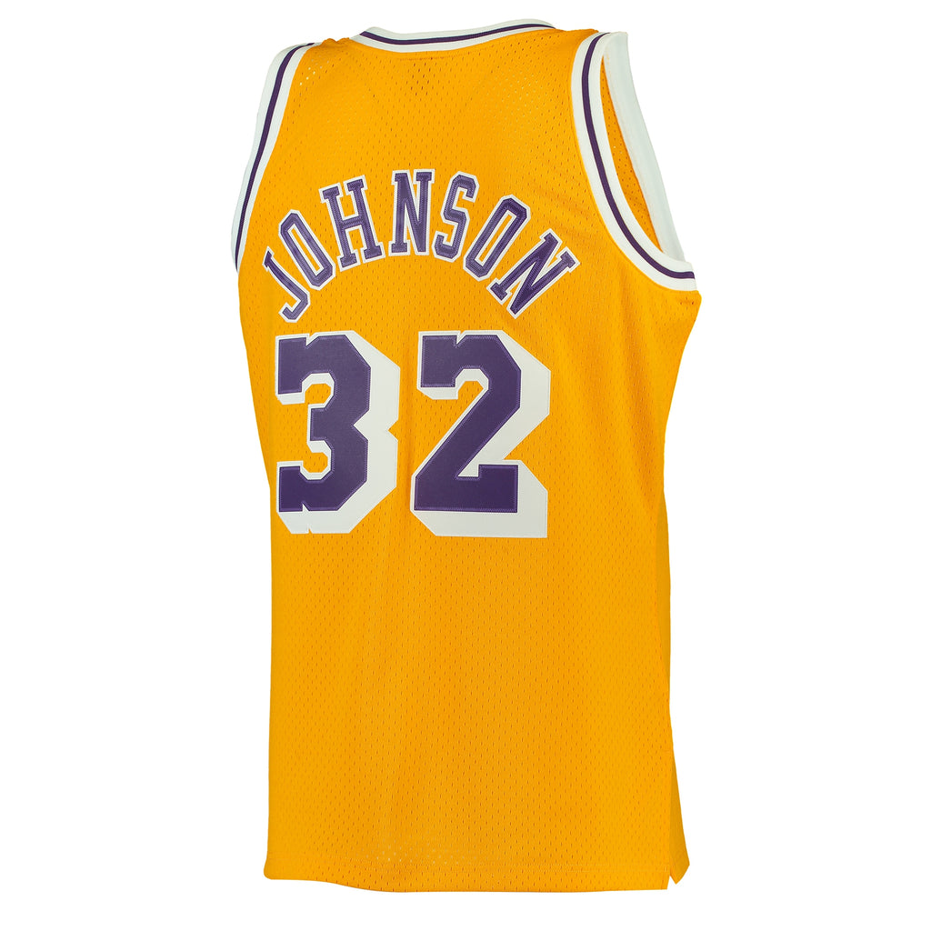 Mitchell & Ness Magic Johnson Gold Los Angeles Lakers 1984-85 Hardwood Classics Swingman Jersey
