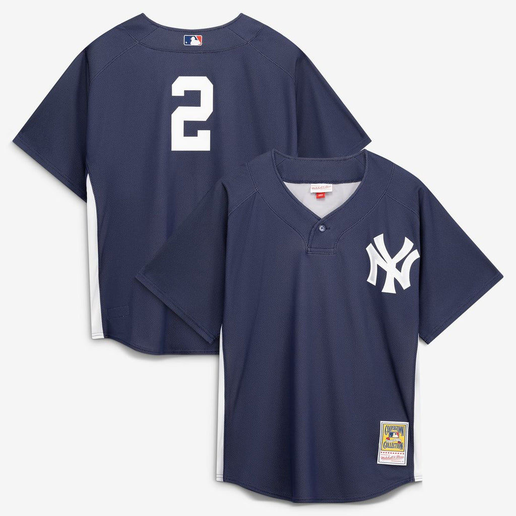 New York Yankees Derek Jeter Mitchell & Ness Navy Authentic Batting Practice Jersey