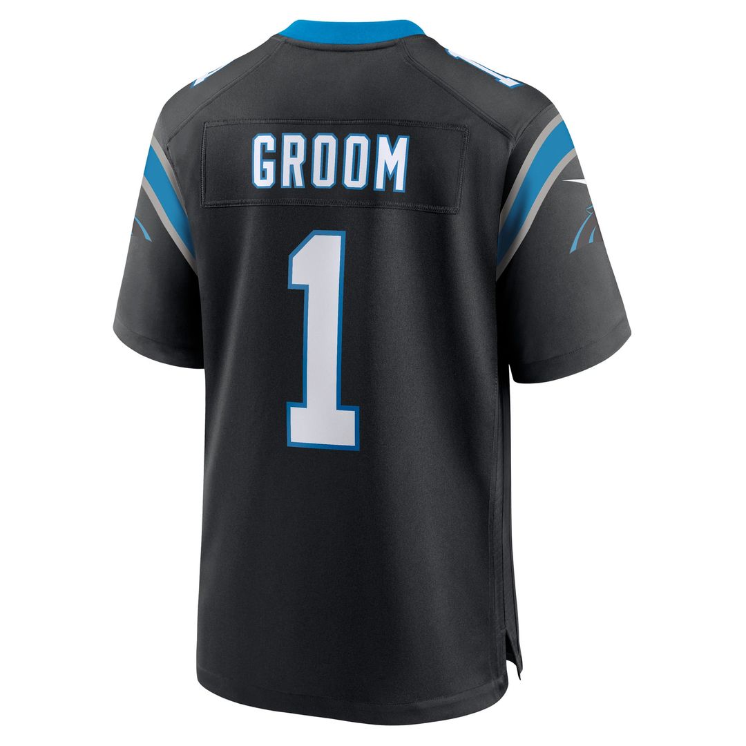 Carolina Panthers Number 1 Groom Nike Black Game Jersey