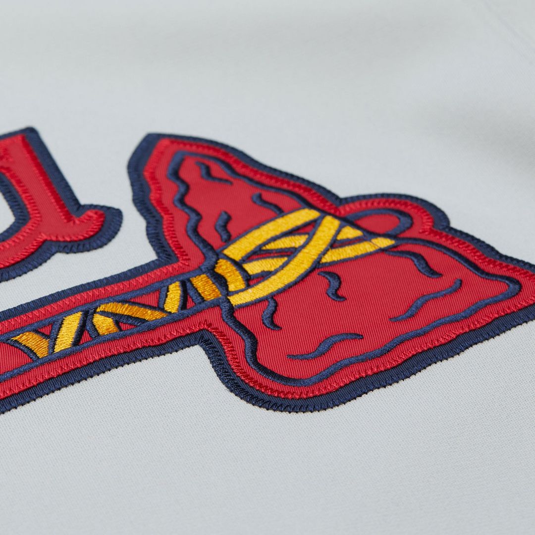 Atlanta Braves Chipper Jones Mitchell & Ness Gray 1995 Throwback Authentic Jersey