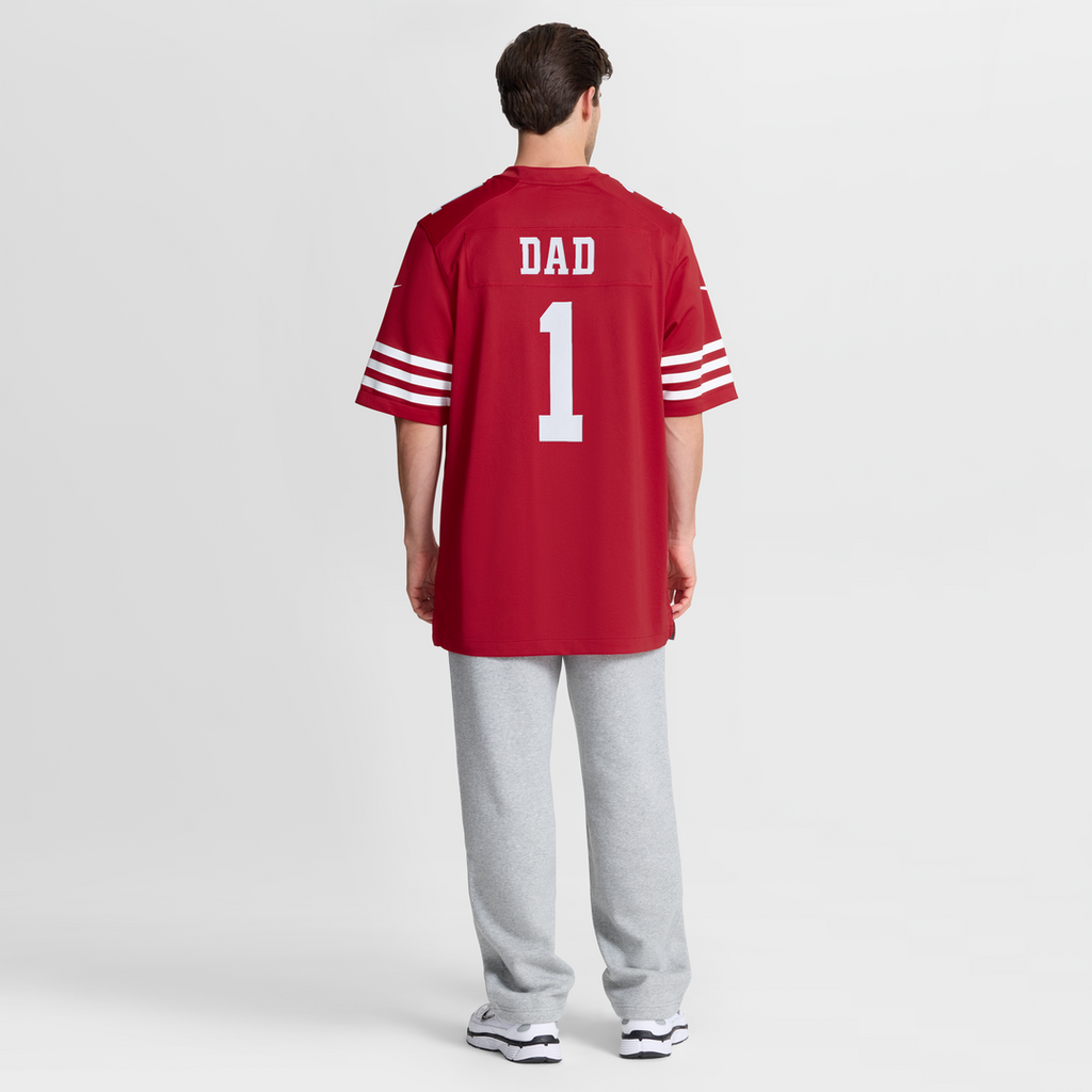 San Francisco 49ers Number 1 Dad Nike Scarlet Game Jersey