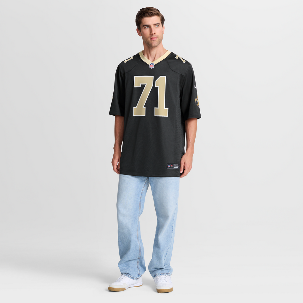 New Orleans Saints Kelvin Banks Jr. Nike Black Game Player Jersey