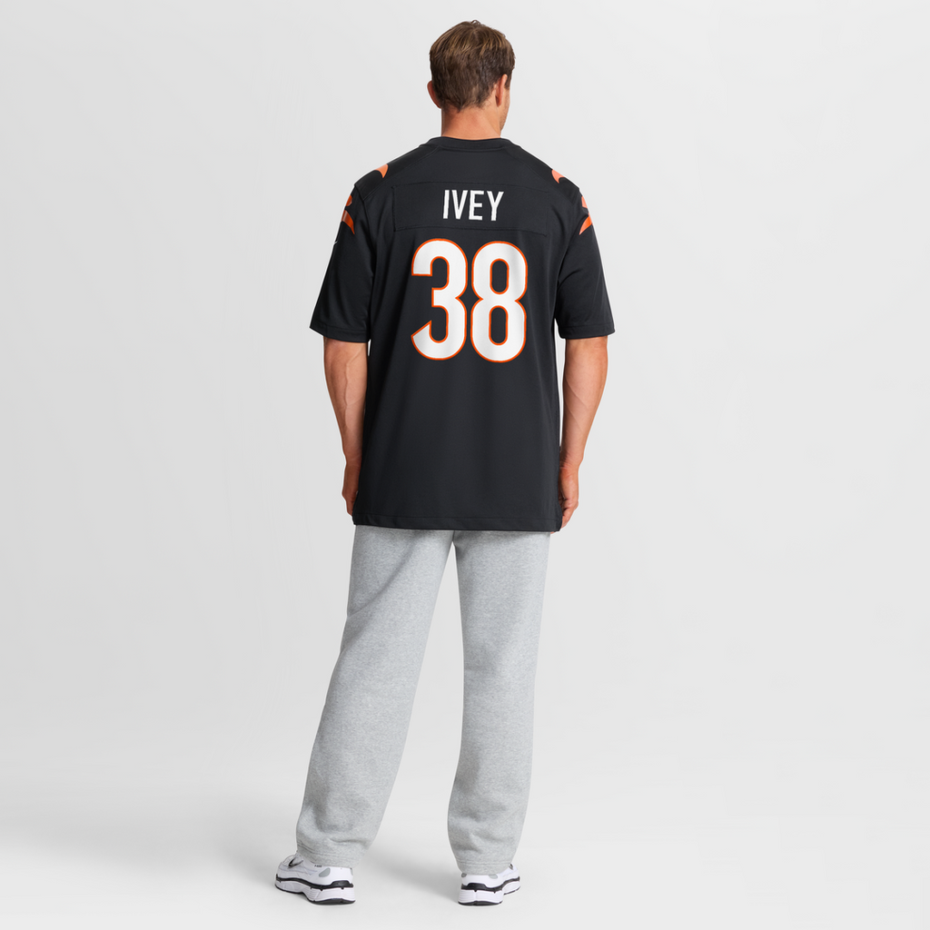 Cincinnati Bengals DJ Ivey Nike Black Team Game Jersey