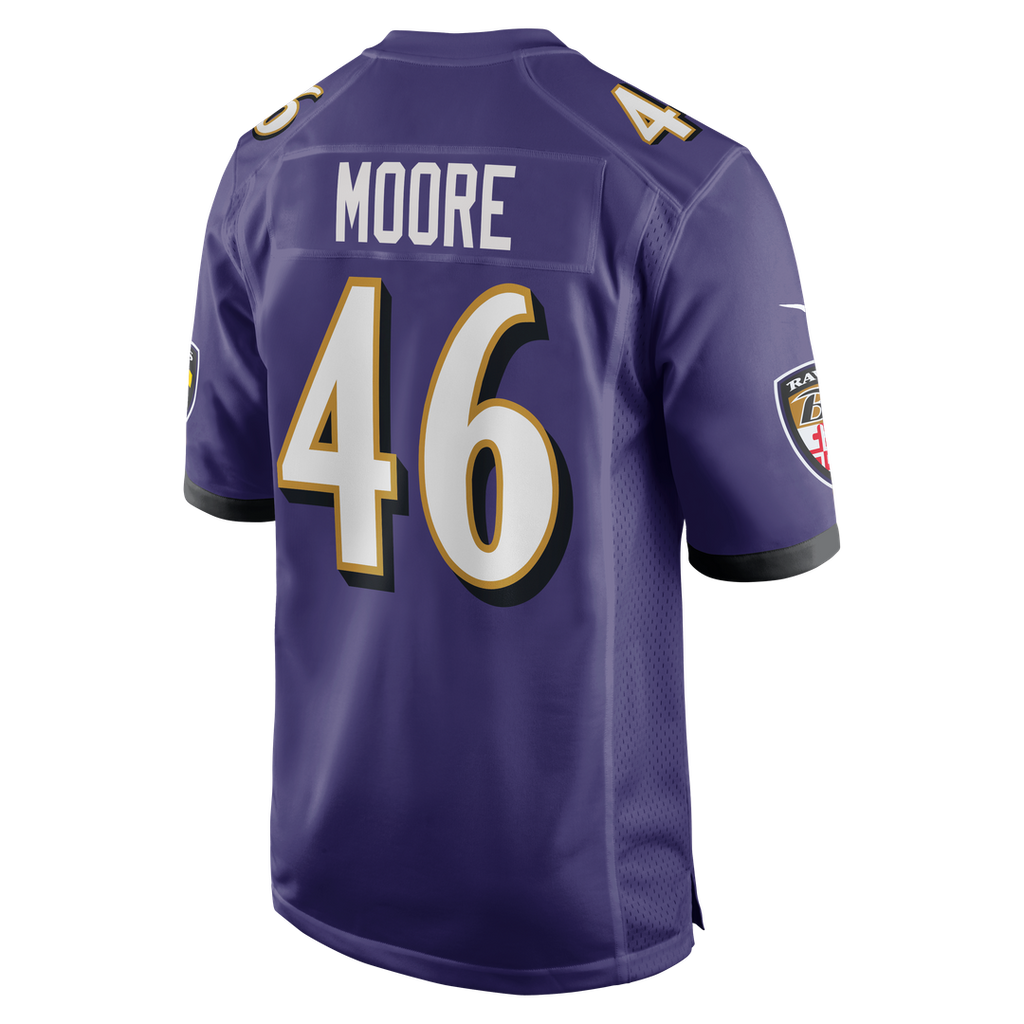 Baltimore Ravens Nick Moore Nike Purple Game Jersey
