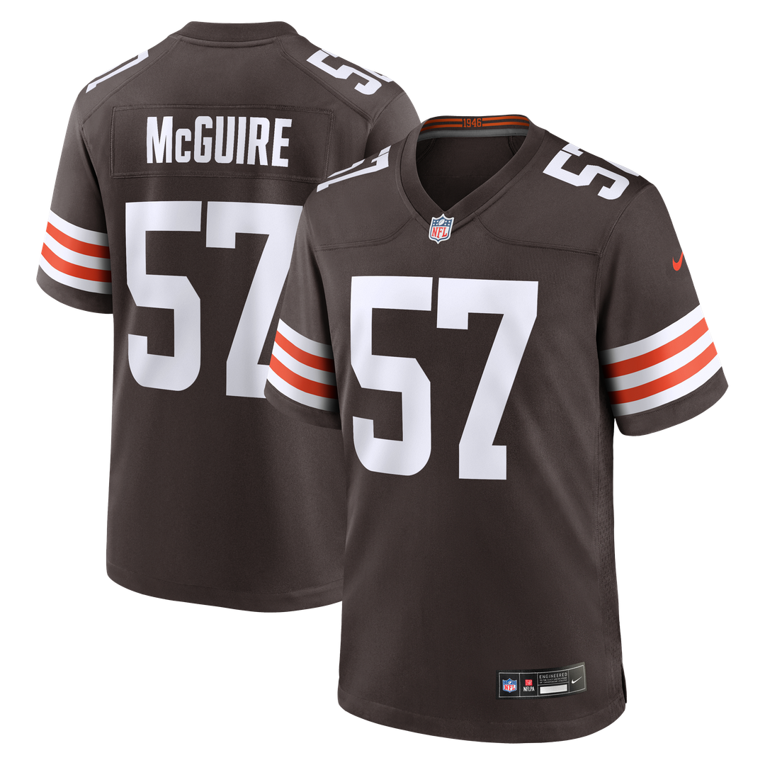 Cleveland Browns Isaiah McGuire Nike Brown Team Game Jersey