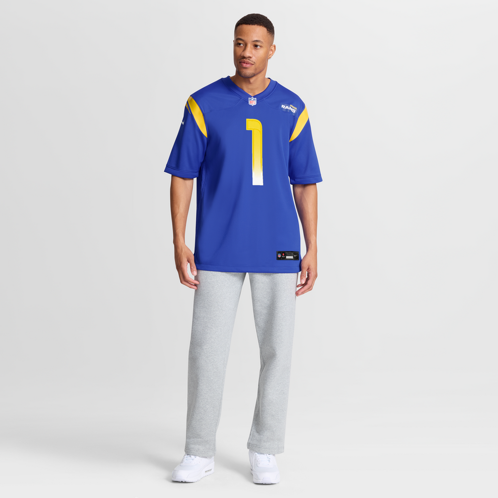 Los Angeles Rams Number 1 Dad Nike Royal Game Jersey