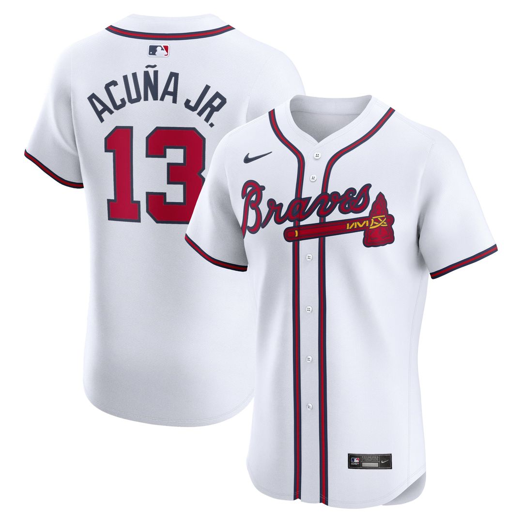Atlanta Braves Ronald Acuña Jr. Nike White Home Elite Jersey