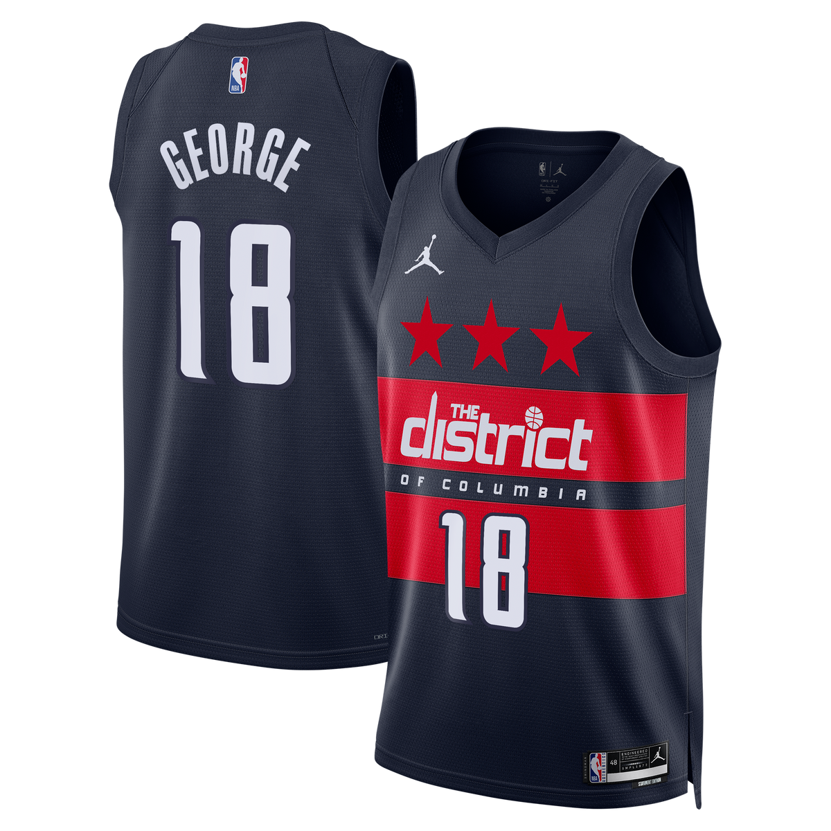 Washington Wizards Jordan Brand Statement Edition Swingman Jersey - Navy - Kyshawn George